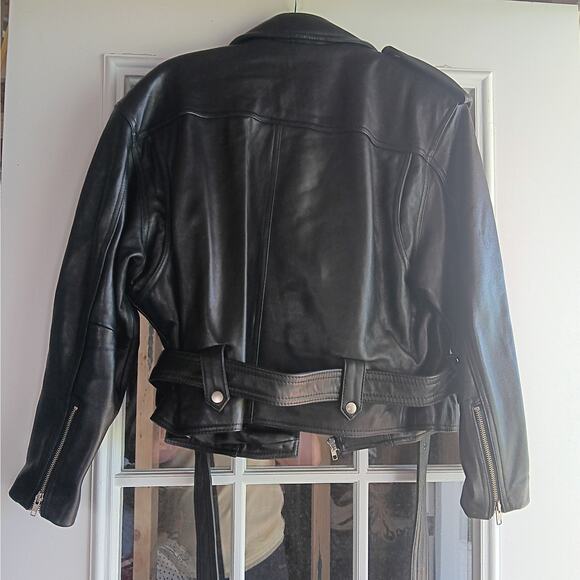 Wilsons Women's Leather Jacket Large Vintage Excellent Condition Moto Biker - Picture 5 of 9